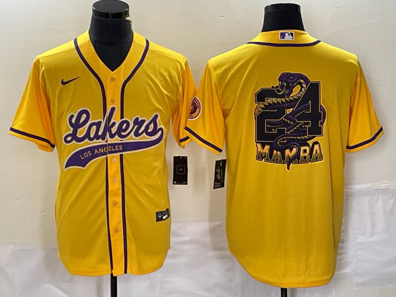 Men Los Angeles Lakers Blank Yellow 2023 Nike Co Branding Game NBA Jersey style 1